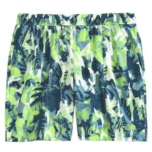 The North Face Men's XL Green Tropical Print Class V Pull-On Shorts Relaxed NWT